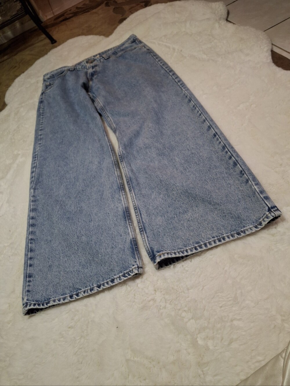 Levi's Superlow Denim Jeans Light Wash Relaxed Straight Leg Women Size 32 - Picture 10 of 16